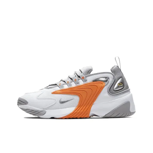 Nike Zoom 2K Anti Slip Wear Resistant Low Top Casual Running Shoes Men's White Orange Gray