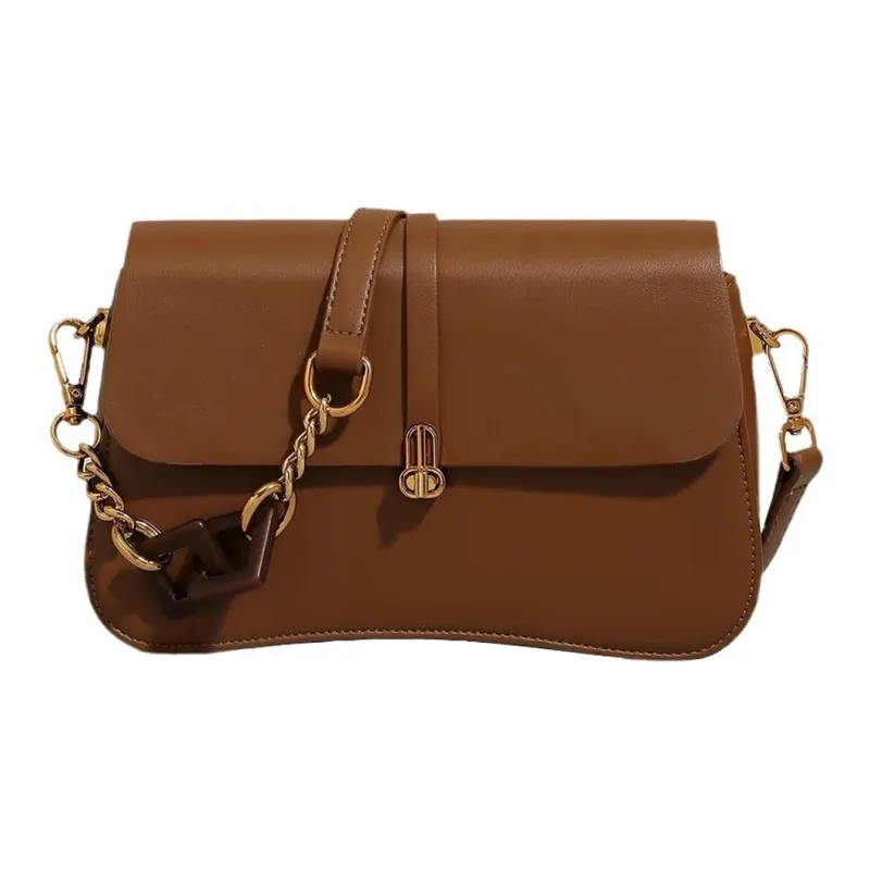 SEPTWOLVES PU Shoulder Bag Medium Size Women's Black/White/Coffee-7