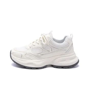 HUANQIU Height Increasing, Lightweight, Breathable, Slip Resistant Low Top Casual Running Shoes Women's Beige