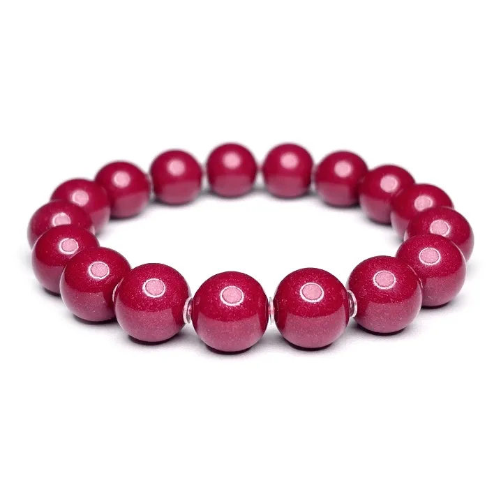 MOUNTAINS AND MANS Cinnabar New Chinese Style Good Luck Beaded Bracelet Unisex-1