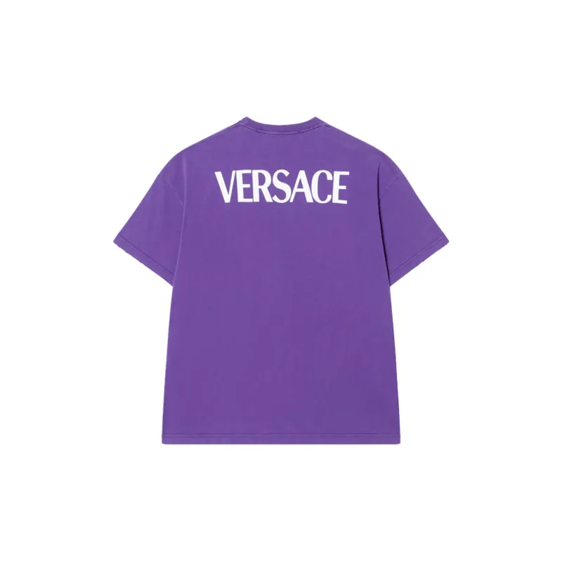 VERSACE Drop Shoulder Sleeve T Shirt Women's Purple-1