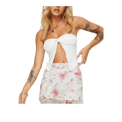 PRINCESS POLLY MANI TOP Strapless Top Women's White/White