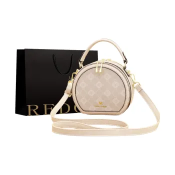 REDOO PU Shoulder Bag Regular Women's Embossed-Milk Tea/Embossed-Coffee