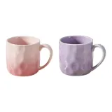 Handheld Ceramic Fine Handle Cup (Gradient Purple+Gradient Pink)