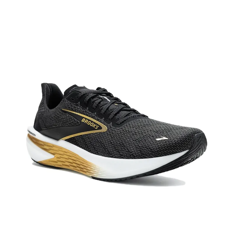 Brooks Hyperion Non slip Lightweight Low Top Running Shoes Men's Black Gold-1