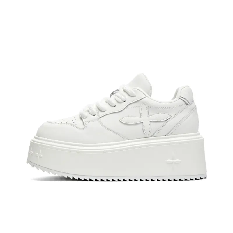 CHERRY&KALIKA Slip Resistant, Abrasion Resistant, Lightweight, Breathable Low Top Skateboard Shoes Women's White-0