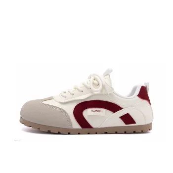 HUANQIU Abrasion Resistant Cushioning Low Top Casual Shoes Women's Beige Red