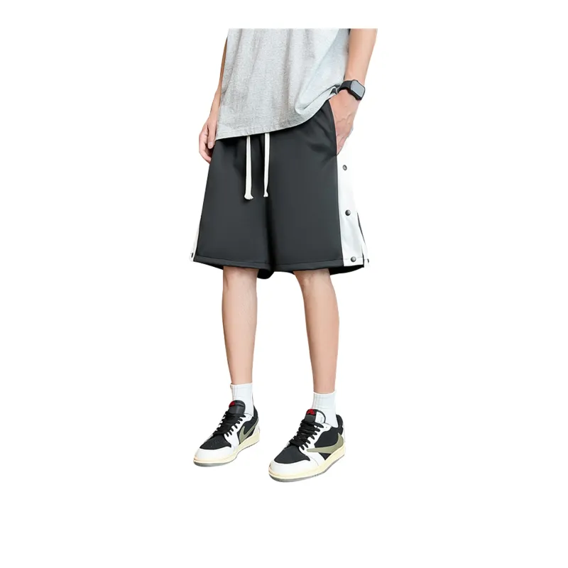 Loose Fit Drawstring Elastic Draped Comfortable Stretchy Cool Straight Fit 5/4 Casual Shorts Unisex-0