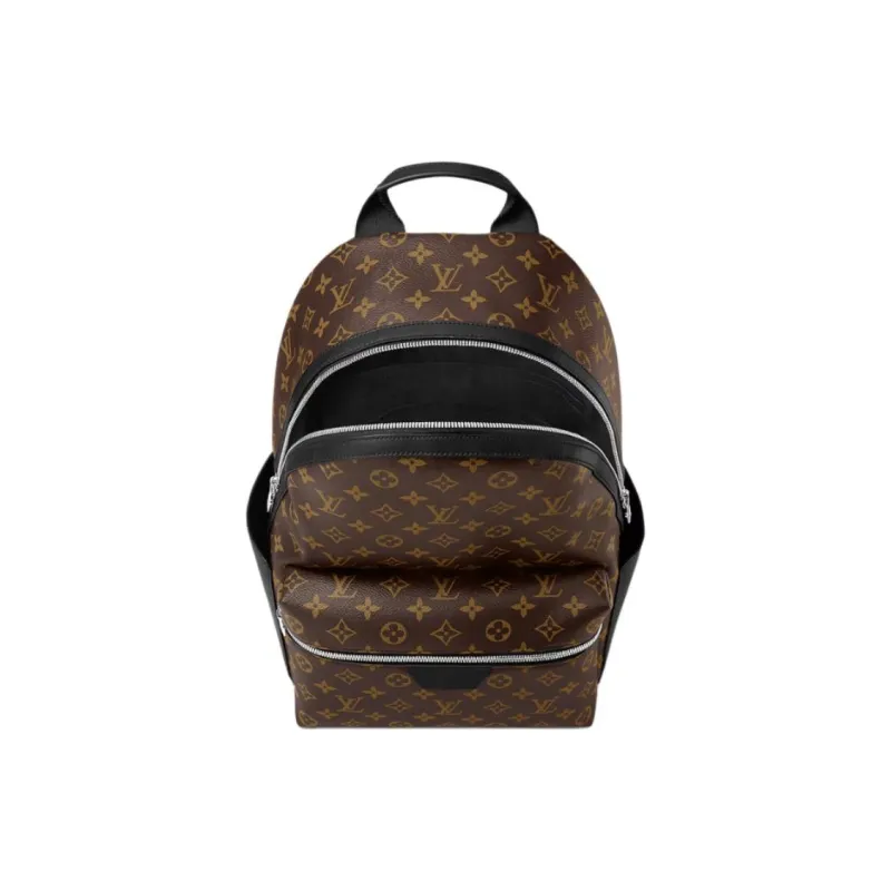 LOUIS VUITTON Discovery Coated Canvas Cow Leather Patchwork Trim Backpack Small Size Men's Brown-3