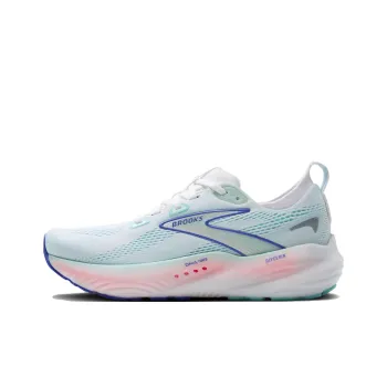 Brooks Cushioning, Slip Resistant, And Abrasion Resistant Low Top Casual City Commute Running Shoes Women's White Blue
