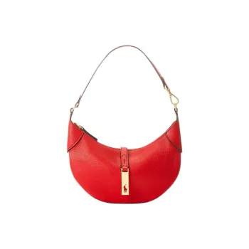 Polo Ralph Lauren Polo ID Leather Crescent Bag Shoulder Bag Mini Women's Red