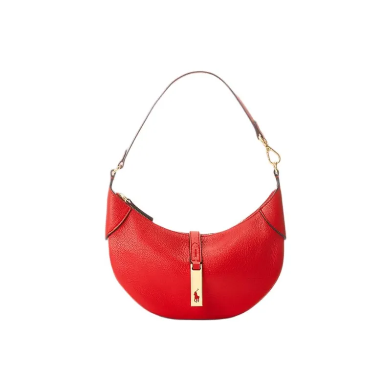 Polo Ralph Lauren Polo ID Leather Crescent Bag Shoulder Bag Mini Women's Red-0