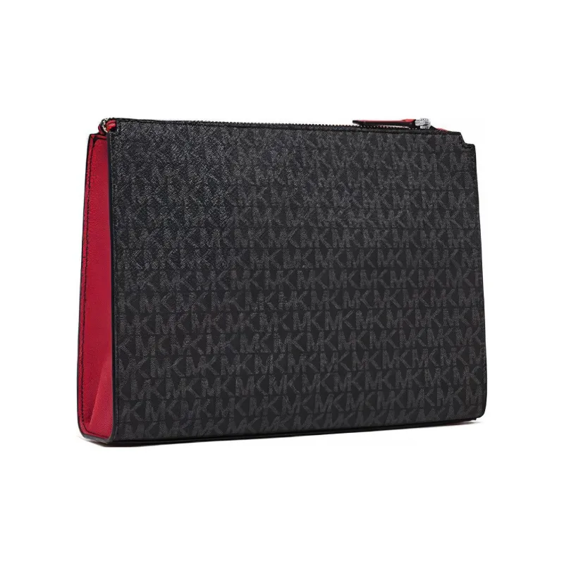 MICHAEL KORS MK Cooper Artificial Leather Toiletry Bags Clutches Large Size Men's Black-1