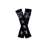 Black White Lace-Up Black Shoe Liners