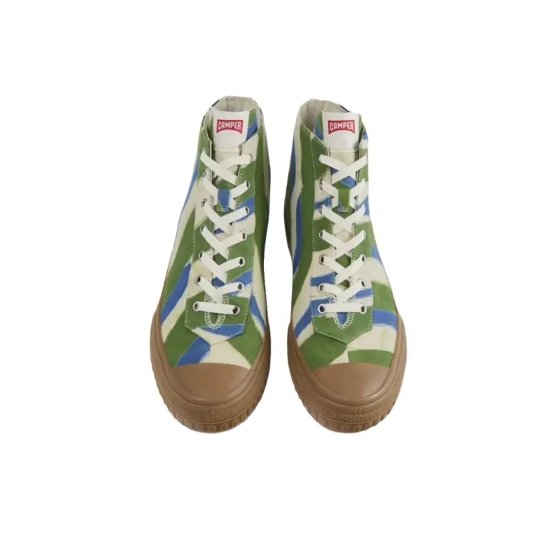 EFI x CAMPER Slip-Resistant Cushioning Wear-Resistant High-Top Skateboard Shoes Men's Green White-2