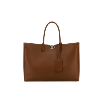 Valentino GARAVANI Leather Tote Bag Shopping Bag Handbag Men's Brown