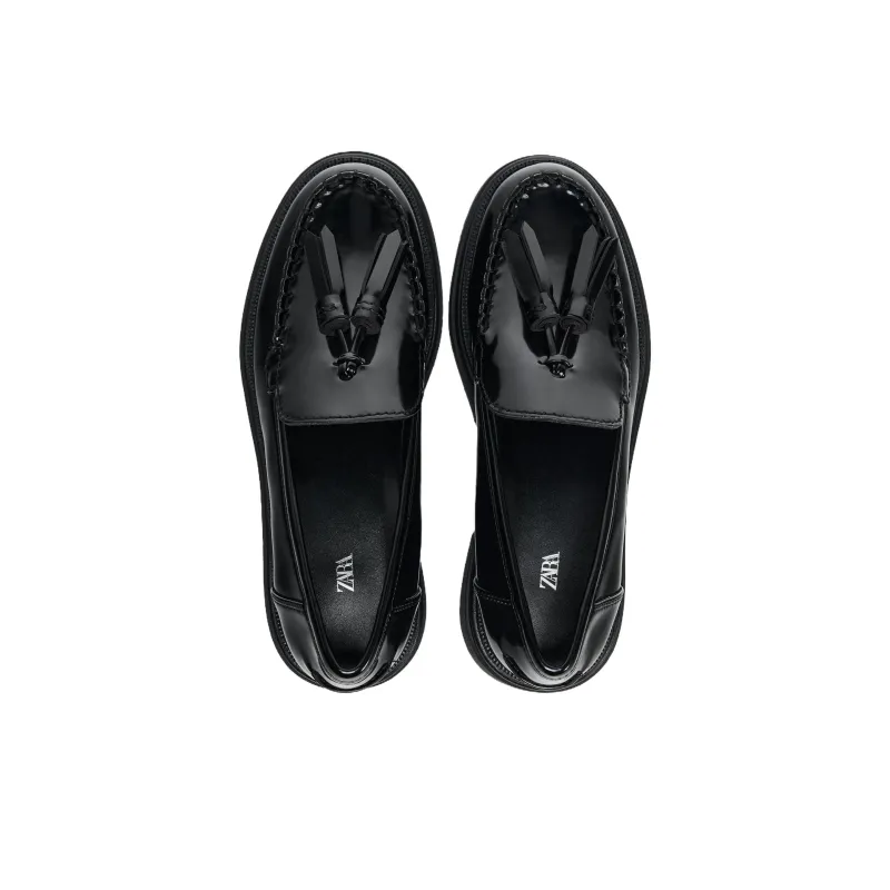 ZARA Loafers Women's Black-3