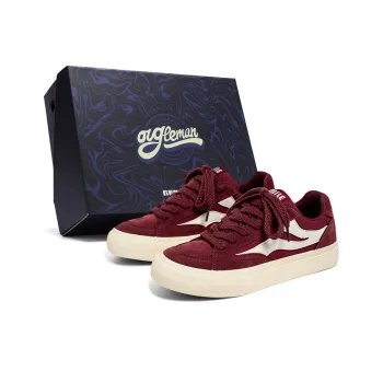 OUGLEMEN Red Snake Welcoming Spring Collection Anti Slip And Wear Resistant Lightweight Low Top Skateboard Shoes Men's