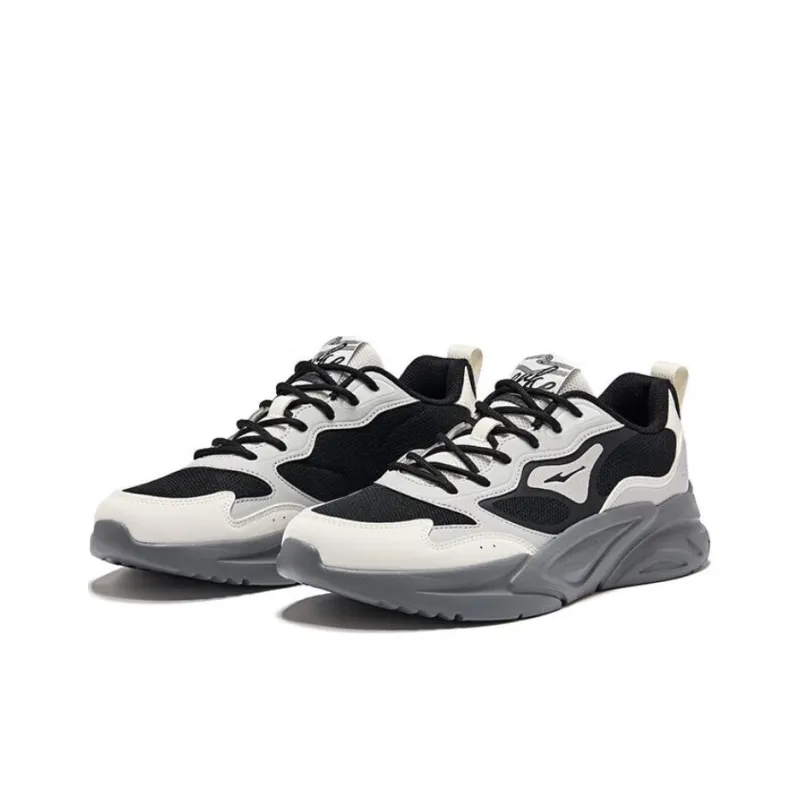 Erke Cushioning Anti Slip And Wear Resistant Low Top Casual Shoes Men's White Gray Black-2