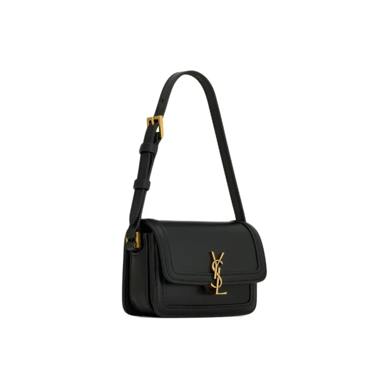 SAINT LAURENT SOLFERINO Leather Handbag, Shoulder Bag Women's Black-1
