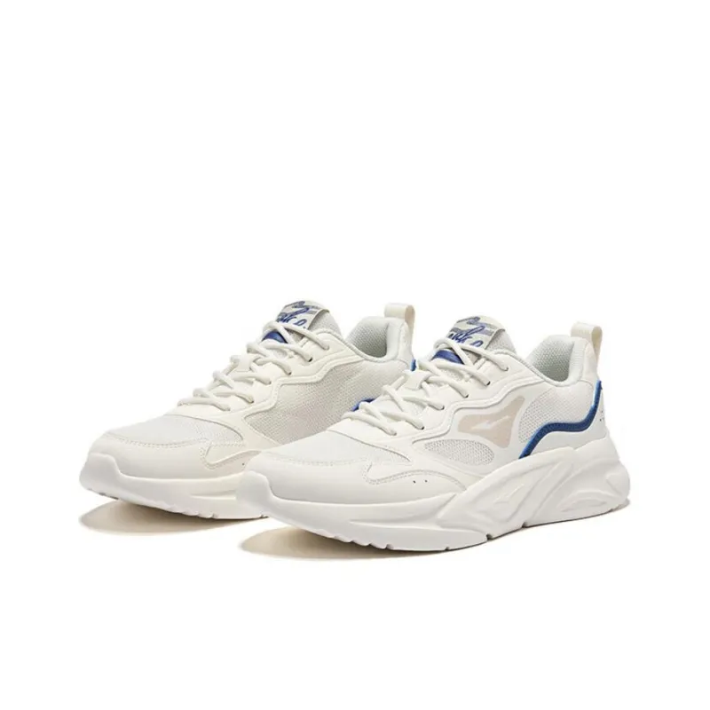 Erke Anti Slip And Wear Resistant Coverage Low Top Casual Shoes Men's Beige Blue-2