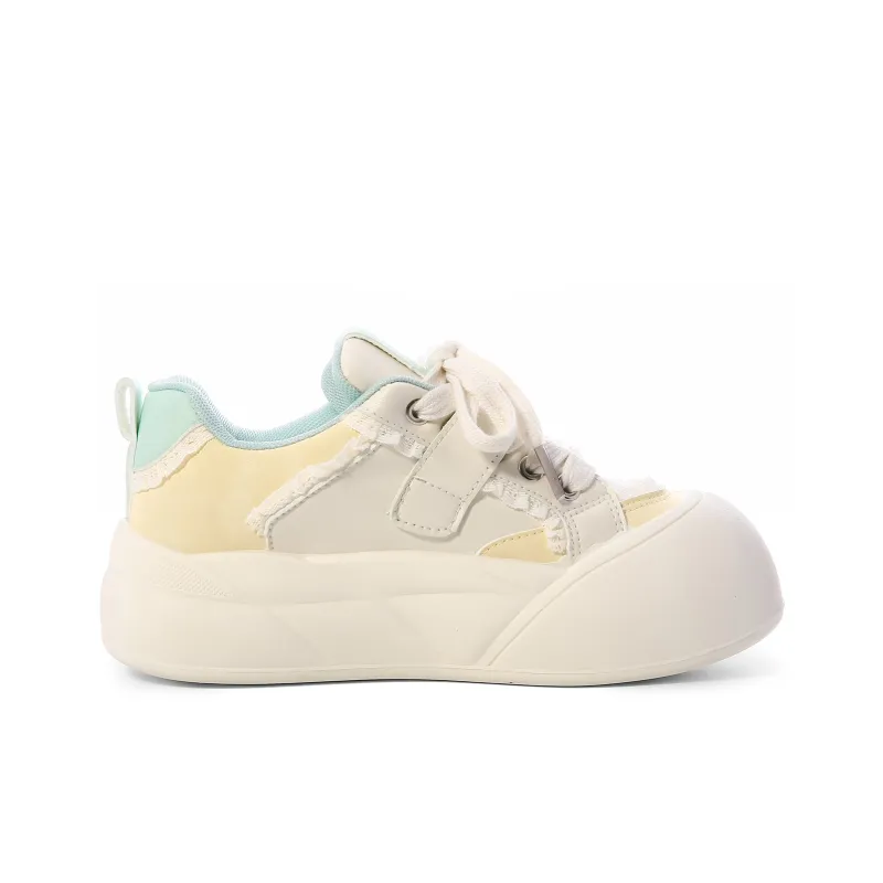 Lovely You Wear-resistant And Lightweight Low-Top Skateboard Shoes Women's Yellow Green-1