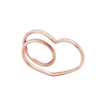 HERMES 18K Rose Gold Diamond Rings Women's Pink Gold