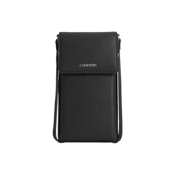 CK/Calvin Klein Recycled Polyester One Shoulder Crossbody Cell Phone Pouch Unisex Black