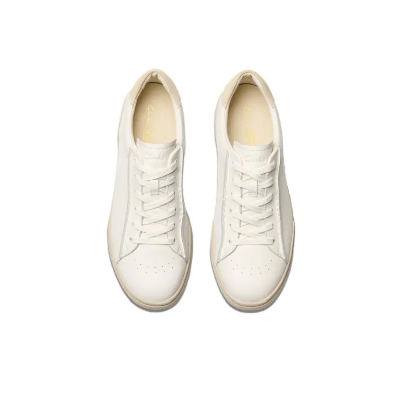 Clarks Low Top Skateboard Shoes Men's White-2