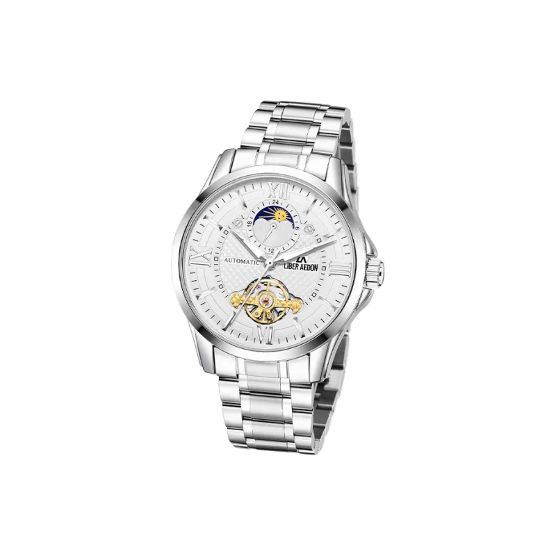LIBER AEDON Automatic Mechanical Movement Silver Dial Men's Watches Brand Classic Box-1