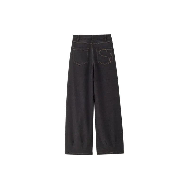 UNIQLO Casual Pants Women's Dark Blue Denim-1