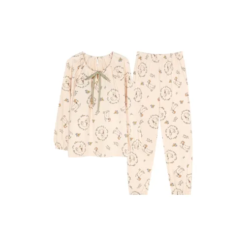 XIAFENYAN Pajama Set Women's Apricot