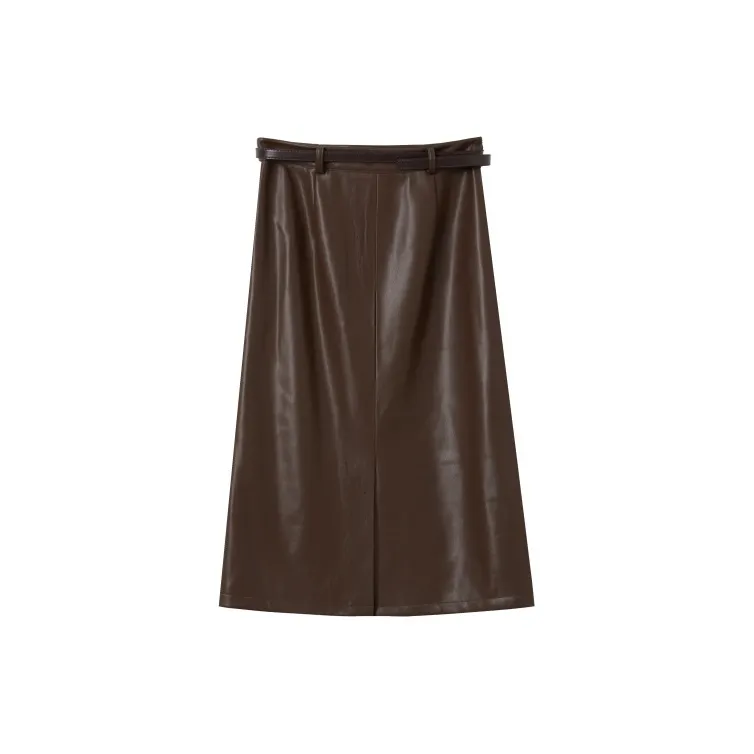 Mambe Leather Long Skirts Women's-7