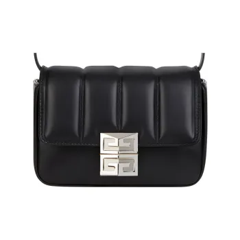 Givenchy 4G Smooth Sheepskin And Quilting Sheepskin Shoulder Bag, Crossbody Bag Small Size Women's Black