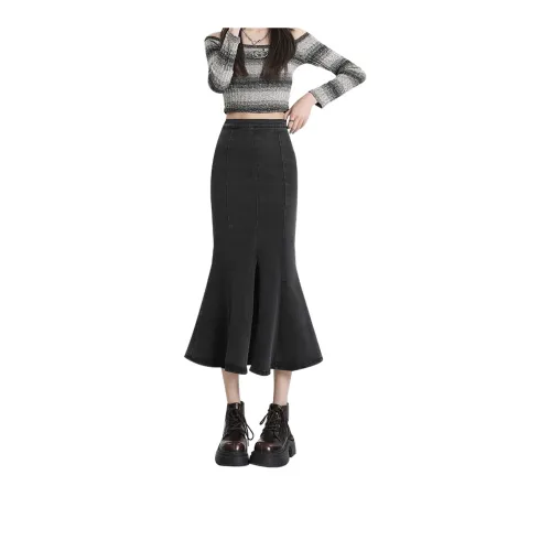 Rose Denim Long Skirts Women's