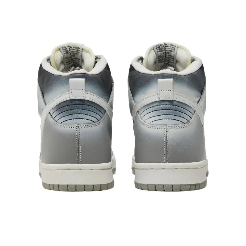 Nike Dunk High Anti Slip Wear Resistant High Top Skateboard Shoes Unisex Gray White-3