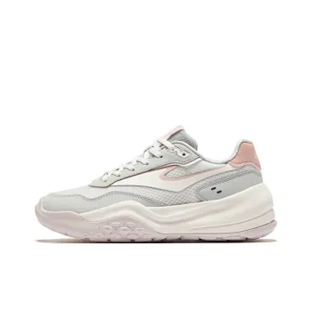Erke Anti Slip And Wear Resistant Coverage Low Top Casual Shoes Women's Gray Rice Flour