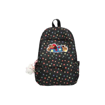 LUVISTRUE Nylon Backpack Regular Unisex Black/Pink/Blue/Light Yellow/White