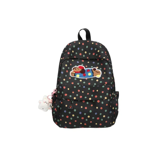 LUVISTRUE Nylon Backpack Regular Unisex Black/Pink/Blue/Light Yellow/White