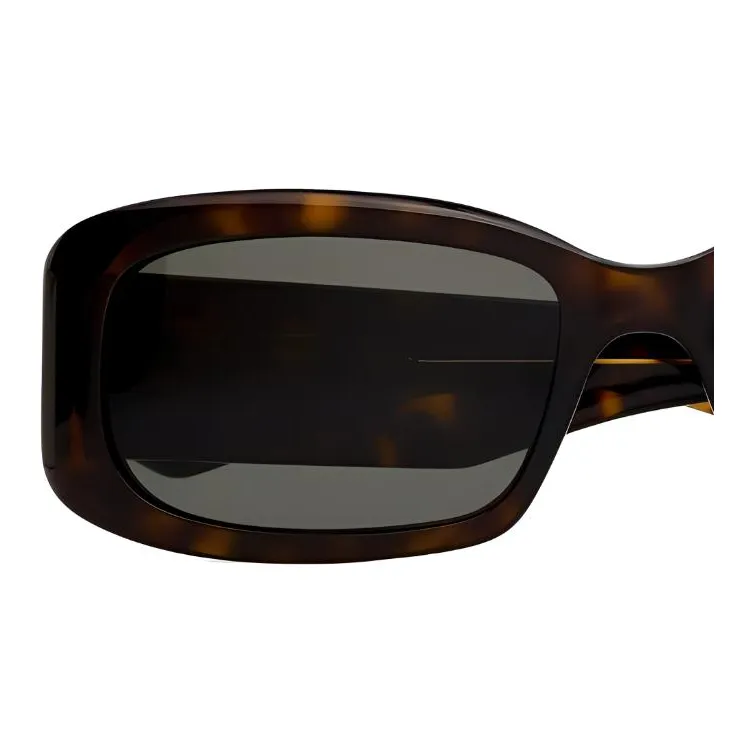 SAINT LAURENT Injection Molding Plastic Polyamide Rectangular Sunglasses Women's Brown Tortoiseshell-2
