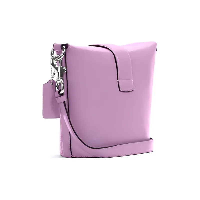 COACH Pebble Texture Cow Leather French Fries Bag, Shoulder Bag, Crossbody Bag Women's Lavender Purple-2