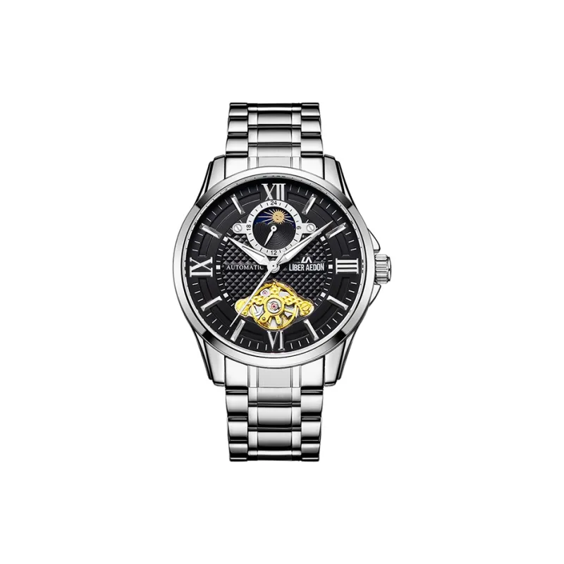 LIBER AEDON Automatic Mechanical Movement Silver Dial Men's Watches Brand Classic Box-8