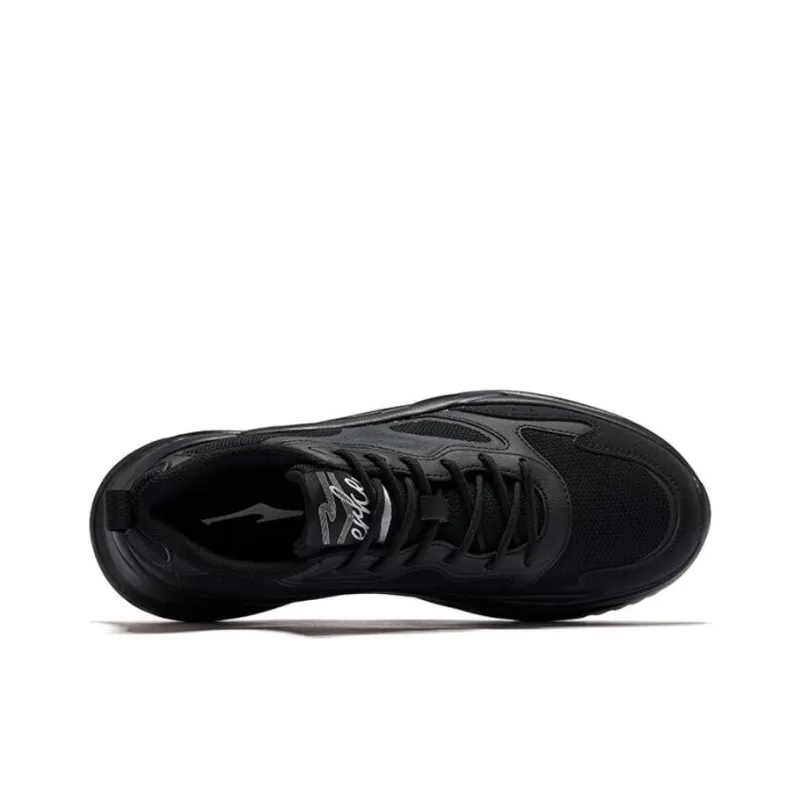Erke Anti Slip And Wear Resistant Breathable Low Top Casual Shoes Men's Jet Black-3