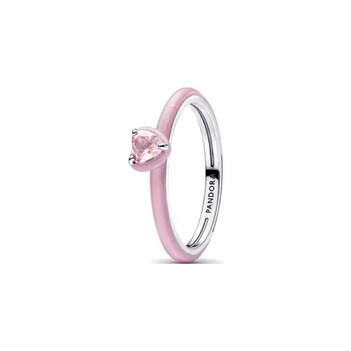 Pandora 925 Sterling Silver Rings Women's Pink