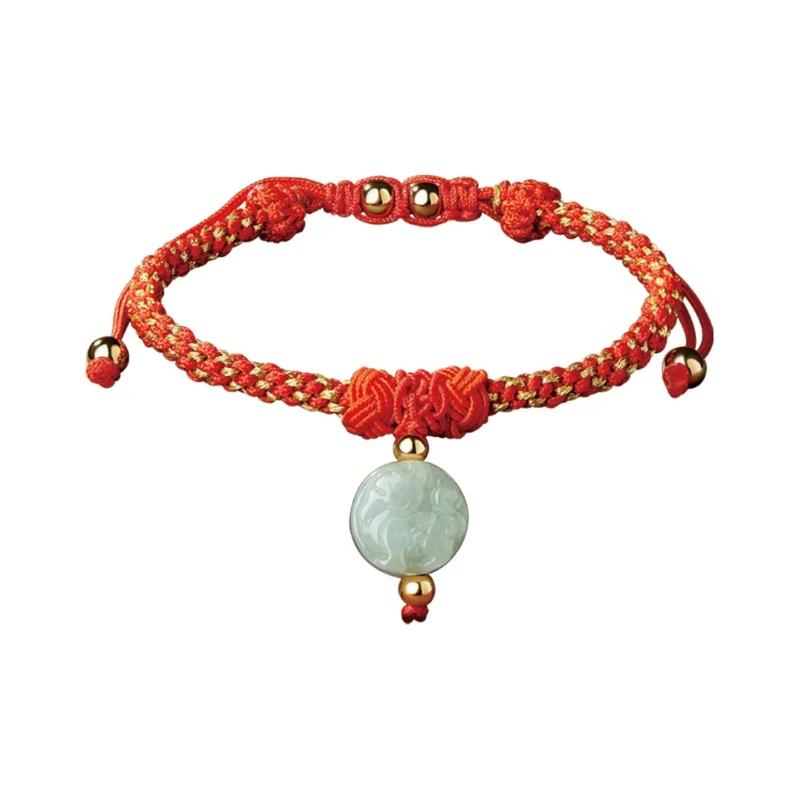 Moonstone Edge Glutinous Jade Jadeite Bracelets Unisex-8