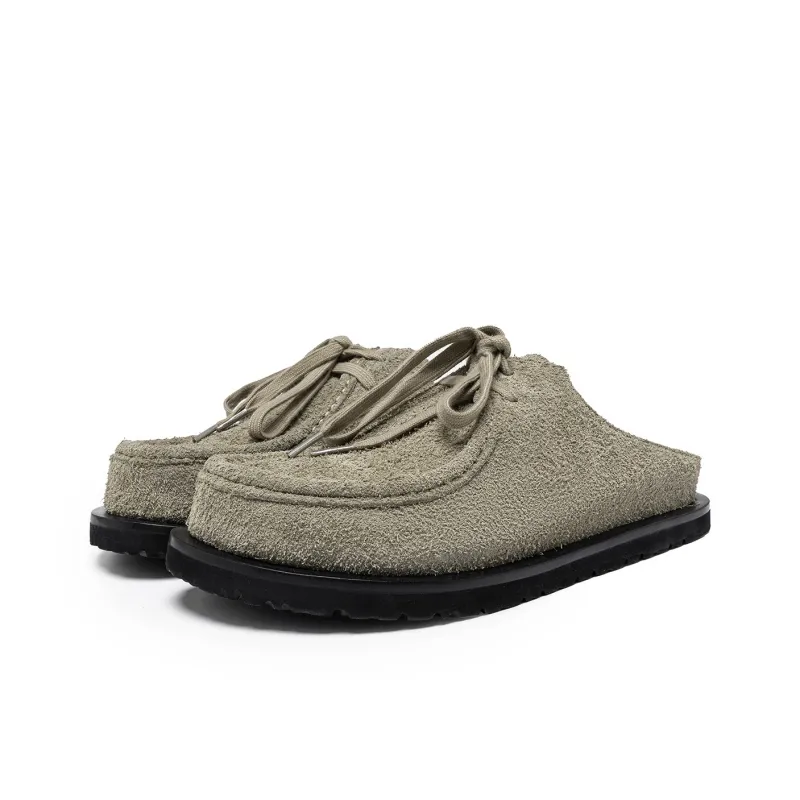 TC Abrasion-Resistant Wrap-toe Slippers Unisex Khaki Fabric Color-1