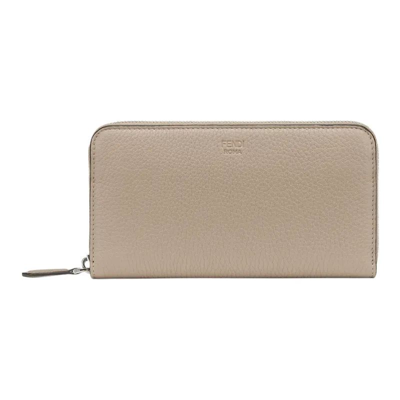 FENDI Peekaboo Leather Wallet Women's Beige-0