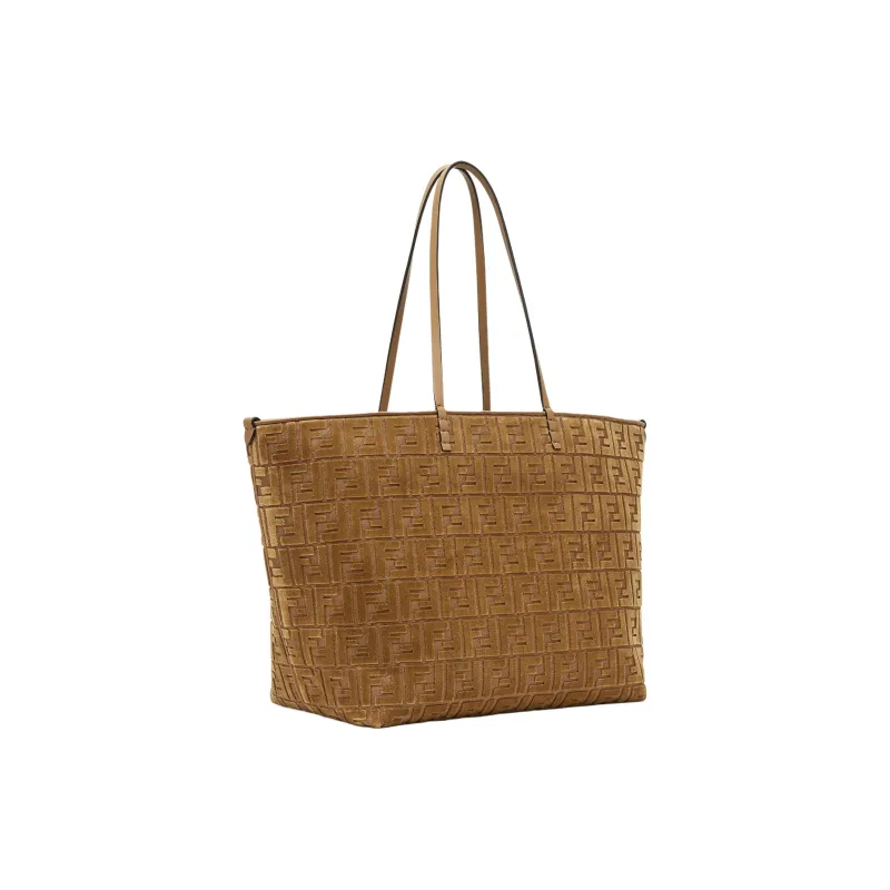 FENDI Polyester Tote Bag Shopping Bag Shoulder Bags Large Size Women's Beige-1