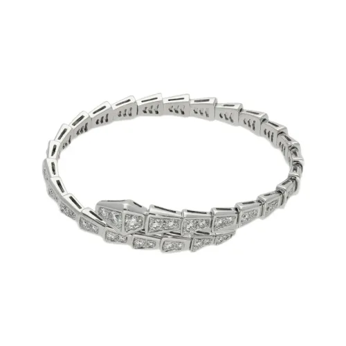 BVLGARI SERPENTI VIPER 18K White Gold Bangles Women's