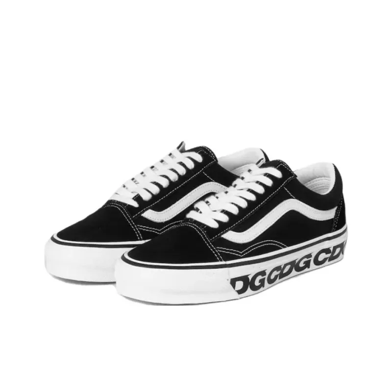 CDG x Vans Old Skool 36 Anti Slip Wear Resistant Low Top Skateboard Shoes Men's Black White-3